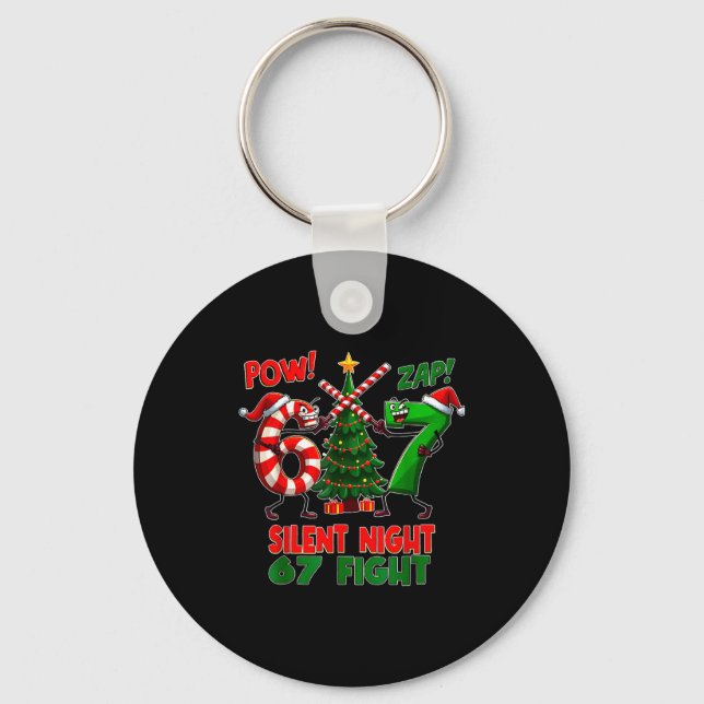 Silent Night Christmas Tree 67 Pajamas Funny Six S Schlüsselanhänger (Vorderseite)
