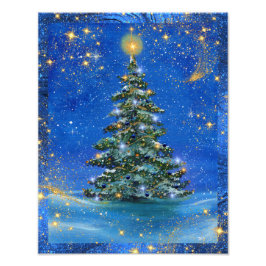 Silent night Christmas tree by Renee Lavoie Fotodruck
