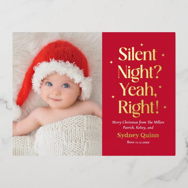 Silent Night Foil Nouvelle carte postale de Noël p (Recto)