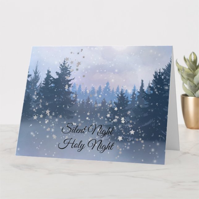 Silent Night Heilige Nacht Magic Winter Illustrati Karte (Kleine Pflanze)