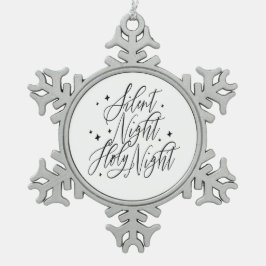 Silent Night Holy Night Christmas Schneeflocken Zinn-Ornament