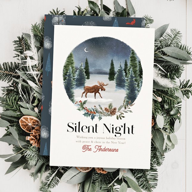 Silent Night Moose Winterscape Weihnachten (Von Creator hochgeladen)