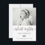 Silent Night New Baby Christmas Foto Cards Dankeskarte<br><div class="desc">Wünschen Sie allen,  die Sie wissen,  sehr glücklich Urlaub mit dieser schönen Fotokarte! Editieren Sie einfach das Foto,  Familienname und die Nachricht auf der Rückseite!</div>