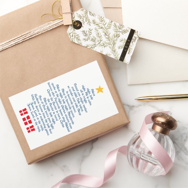 Silent Night Rechteckiger Aufkleber (Schenken)