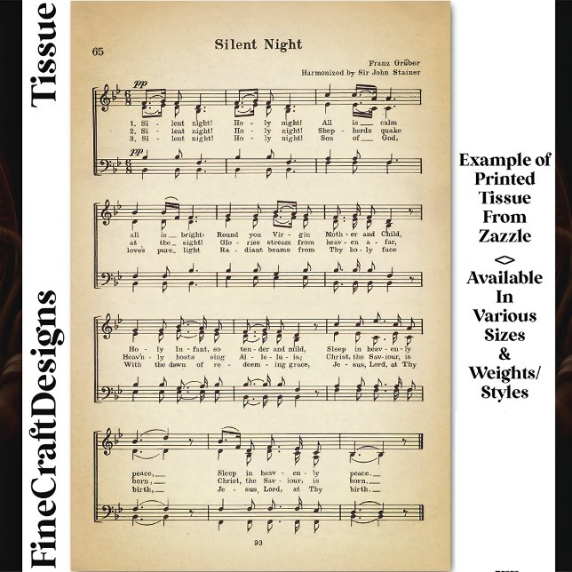 Silent Night Sheet Music DU7F Decoupage Seidenpapier (Von Creator hochgeladen)