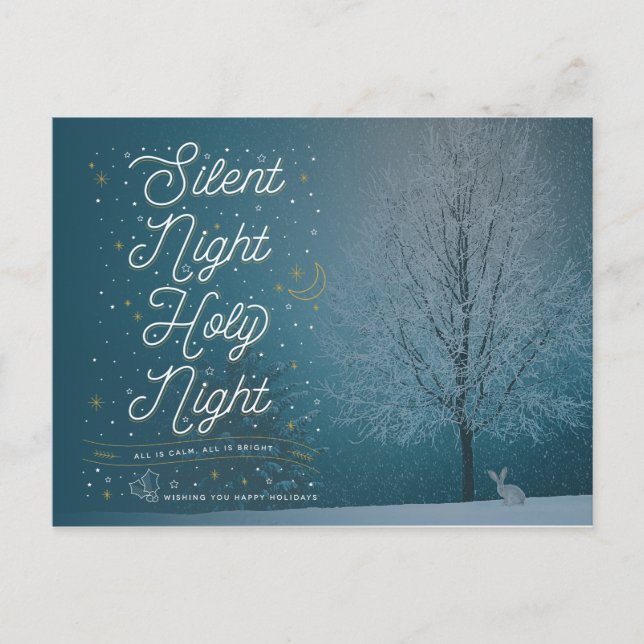SILENT NIGHT / Weihnachtspostkarte Feiertagspostkarte (Vorderseite)