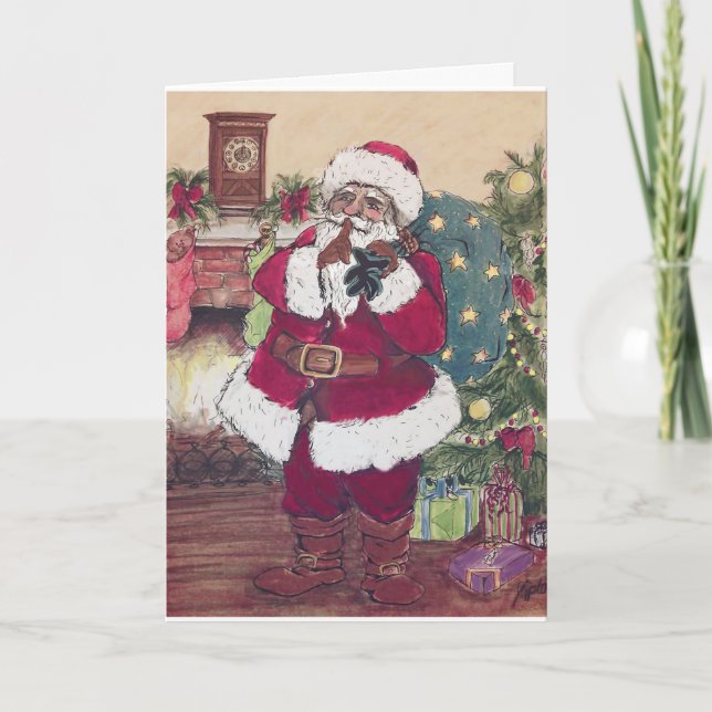 Silent Santa Feiertagskarte (Vorderseite)