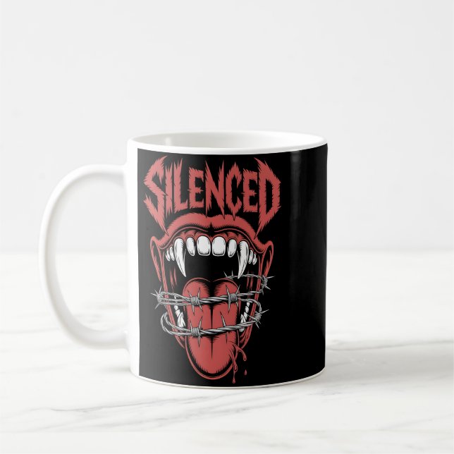 Silent Scream Mouth Illustration Kaffeetasse (Links)