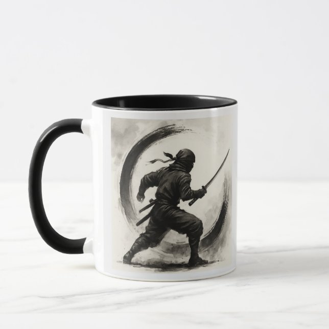 Silent Shadow – Ninja Ink Art Mug Tasse (Links)