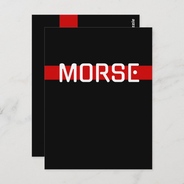 Silent Signal Morse Code Red Line Design Postkarte (Vorne/Hinten)