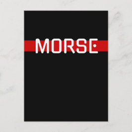 Silent Signal Morse Code Red Line Design Postkarte