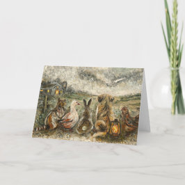 Silent Watching Whimsical Farmhouse Animals  Karte