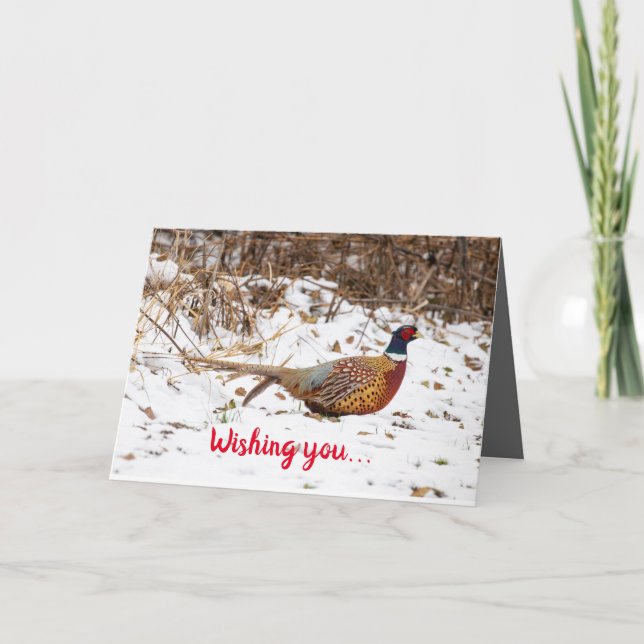 Silent Wonders Holiday Card Fasan Dankeskarte (Vorderseite)