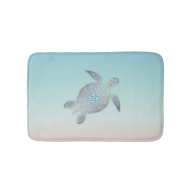 Siler Sea Turtle Beach Style Türkis Badematte (Vorderseite)