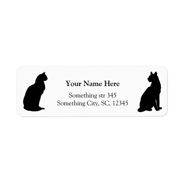 Silhouette-Adressetiketten für Schwarze Katzen (Vorne)