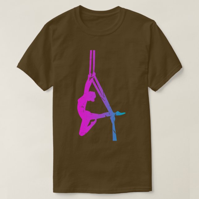 Silhouette Aerial Dancer Aerial Silk Yoga T-Shirt (Design vorne)