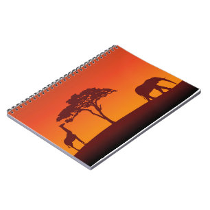 Silhouette africaine de safari - carnet