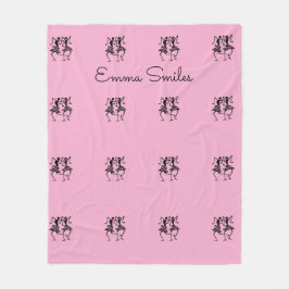 Silhouette African Art Celebration Dance Pink Fleecedecke