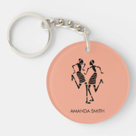 Silhouette Afrikanische Kunst, Phantastischer Karn Schlüsselanhänger