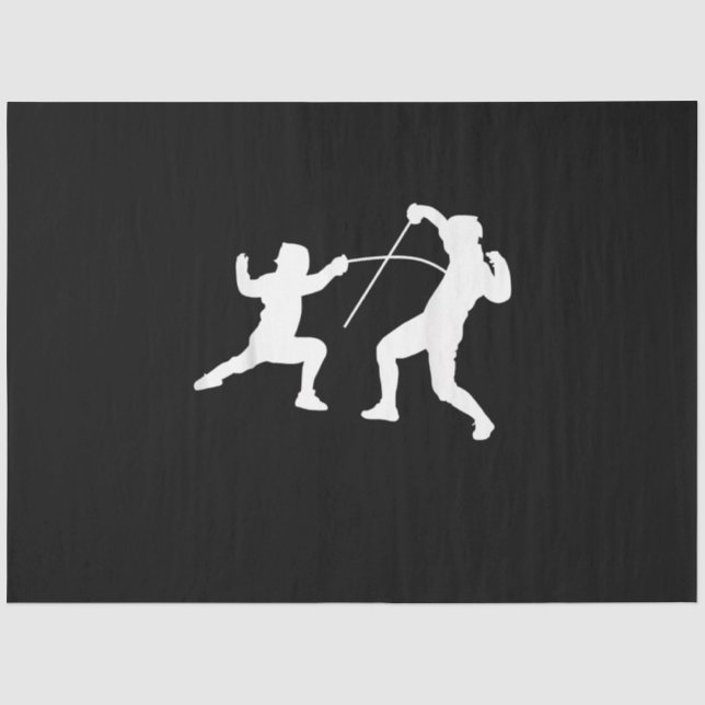 Silhouette American Fencing Fencer Schworsman-Kamp Seidenpapier (Vorderseite)