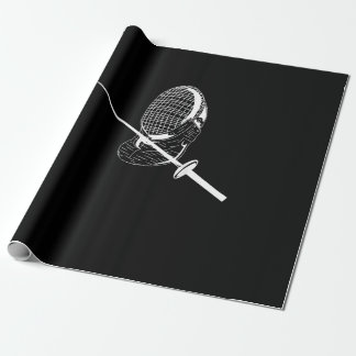 Silhouette American Fencing Mask and Weapon Fencer Geschenkpapier