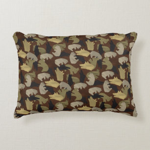 Silhouette Animal Camouflage Brown Dekokissen
