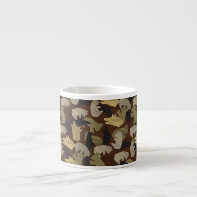 Silhouette Animal Camouflage Brown Espressotasse (Vorderseite)