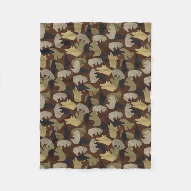 Silhouette Animal Camouflage Brown Fleecedecke (Vorderseite)
