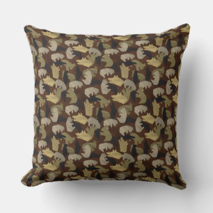 Silhouette Animal Camouflage Brown Kissen