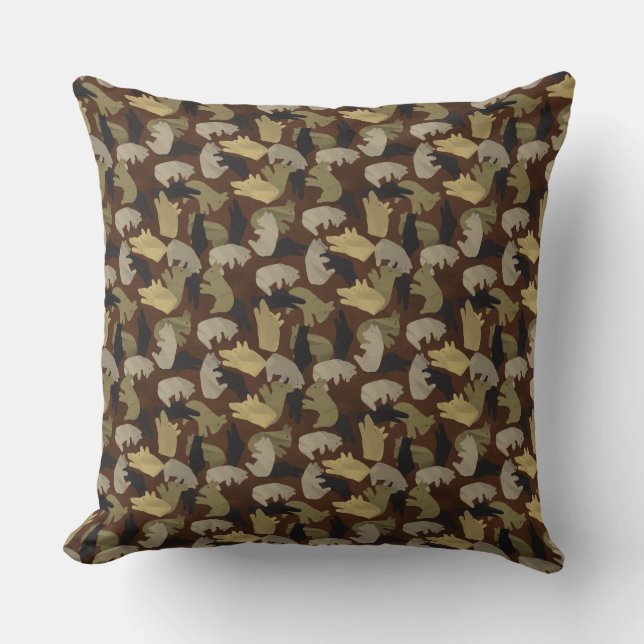 Silhouette Animal Camouflage Brown Kissen (Vorderseite)
