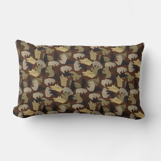 Silhouette Animal Camouflage Brown Lendenkissen (Vorderseite)