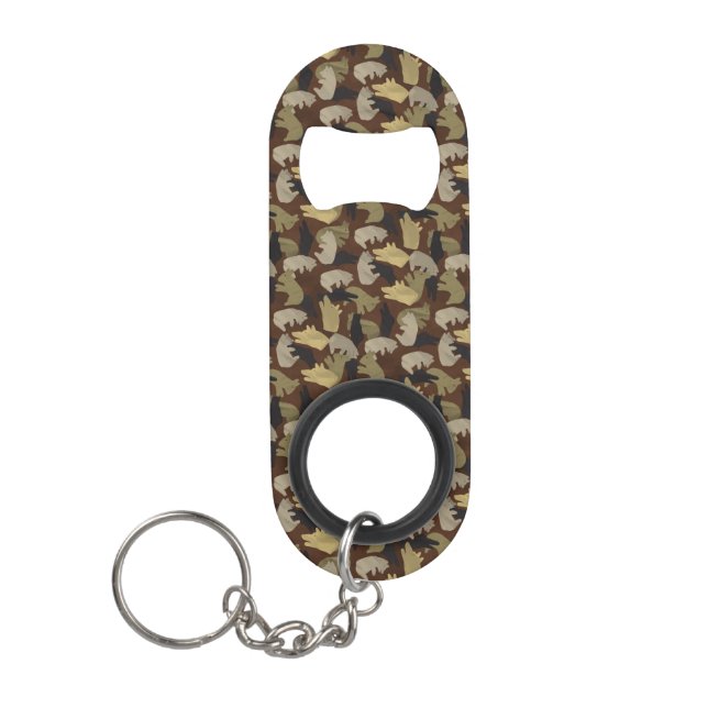 Silhouette Animal Camouflage Brown Mini Flaschenöffner (Vorderseite)