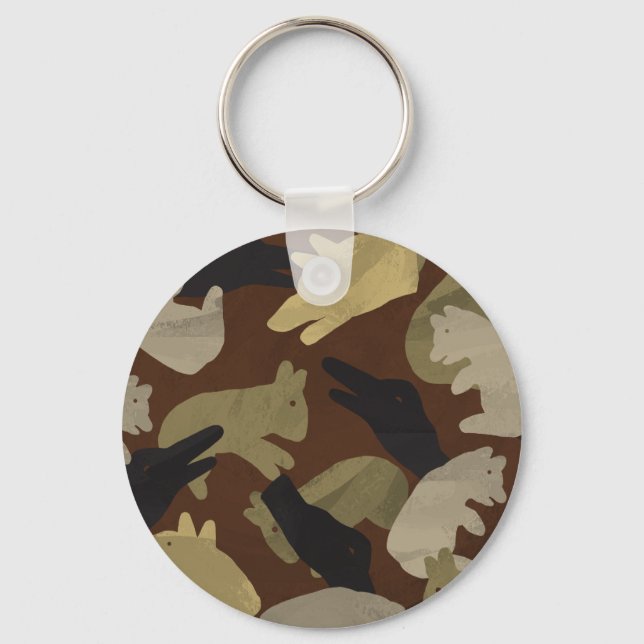Silhouette Animal Camouflage Brown Schlüsselanhänger (Vorderseite)