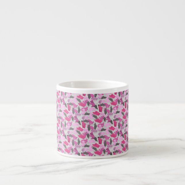 Silhouette Animal Camouflage Pink Espressotasse (Vorderseite)