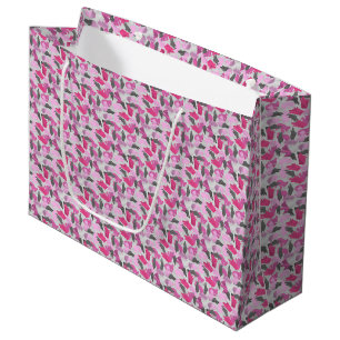 Silhouette Animal Camouflage Pink Große Geschenktüte