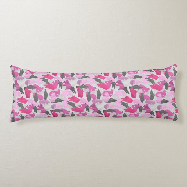 Silhouette Animal Camouflage Pink Seitenschläferkissen (Vorderseite)