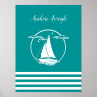 Silhouette/Anker des nautischen Segelbootes wiegen