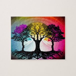 Silhouette Art Multicolored Forest