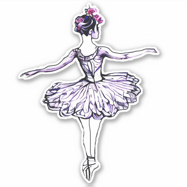 Silhouette Ballerina Aufkleber (Vorderseite)