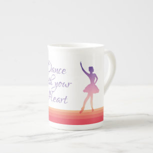 Silhouette Ballerina in lila/rosa Prozellantasse