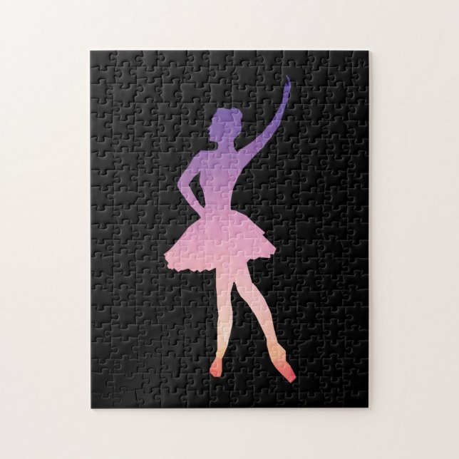 Silhouette Ballerina rosa lila (Vertikal)