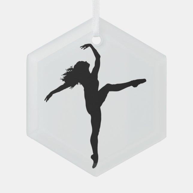 Silhouette Ballet Ornament Aus Glas (Vorderseite)