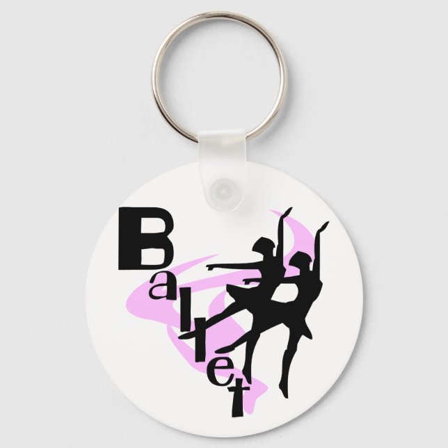 Silhouette Ballet T-shirts and Gifts Schlüsselanhänger (Vorderseite)