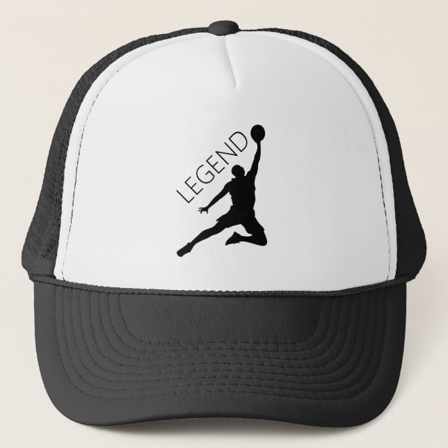 Silhouette Basketball Player Hat Truckerkappe (Vorderseite)