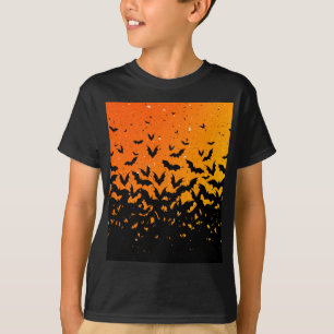 Silhouette Bats Vampire Dracula Halloween Muster T-Shirt