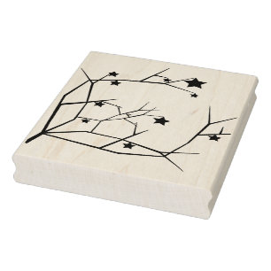 Silhouette Baumzweige und Sterne Kunst Briefmarke Gummistempel