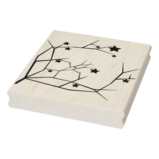 Silhouette Baumzweige und Sterne Kunst Briefmarke Gummistempel (Stempel)