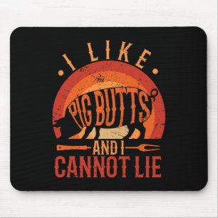 Silhouette Bbq Grill Ich mag Schweineärsche und ic Mousepad