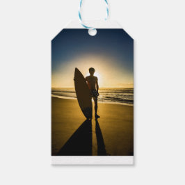 Silhouette bei Sonnenaufgang Geschenkanhänger