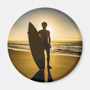 Silhouette bei Sonnenaufgang Magnet